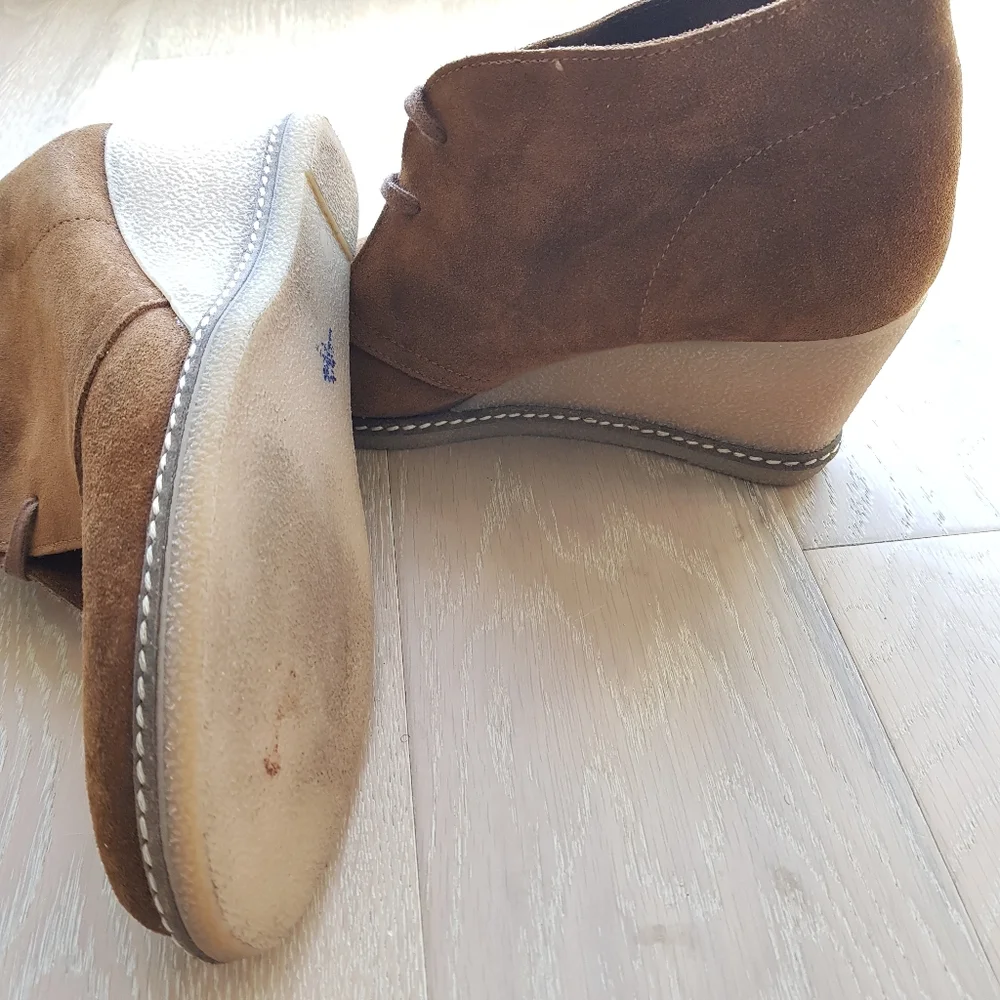 JCREW McCallister Suede Wedge platform Boots Chukka Bootie 10